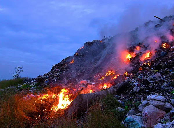 Open burning at dumpsites